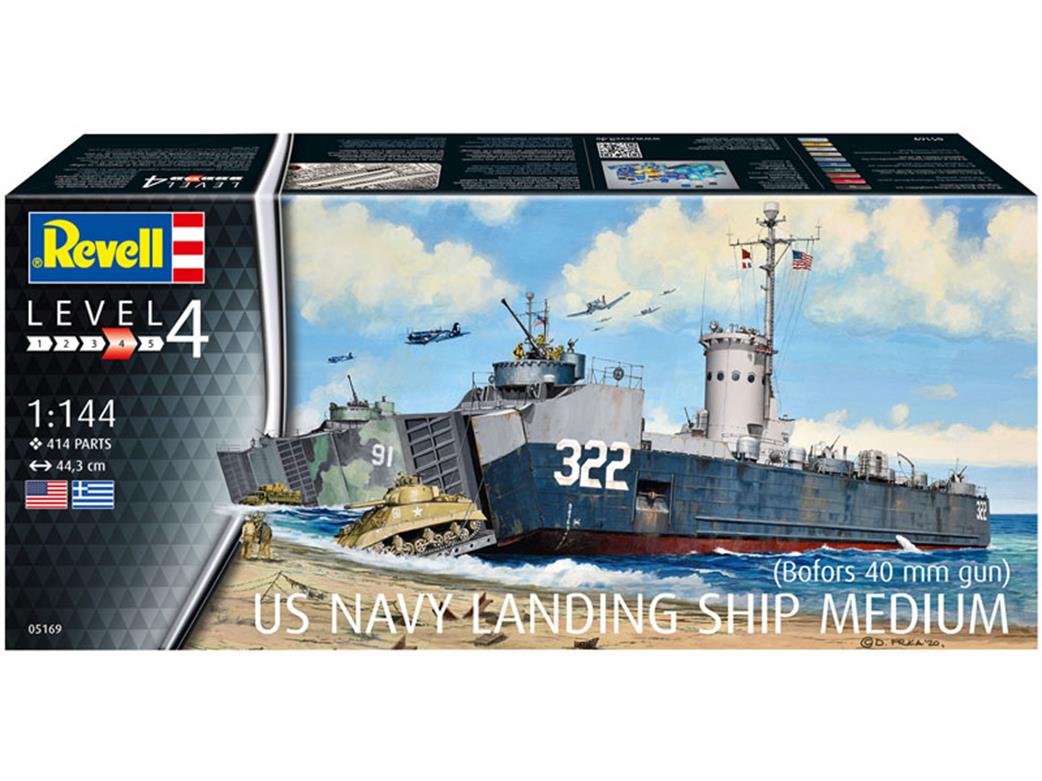Revell 1/144 05169 US Navy Landing Ship Bofors 40MM Gun Kit