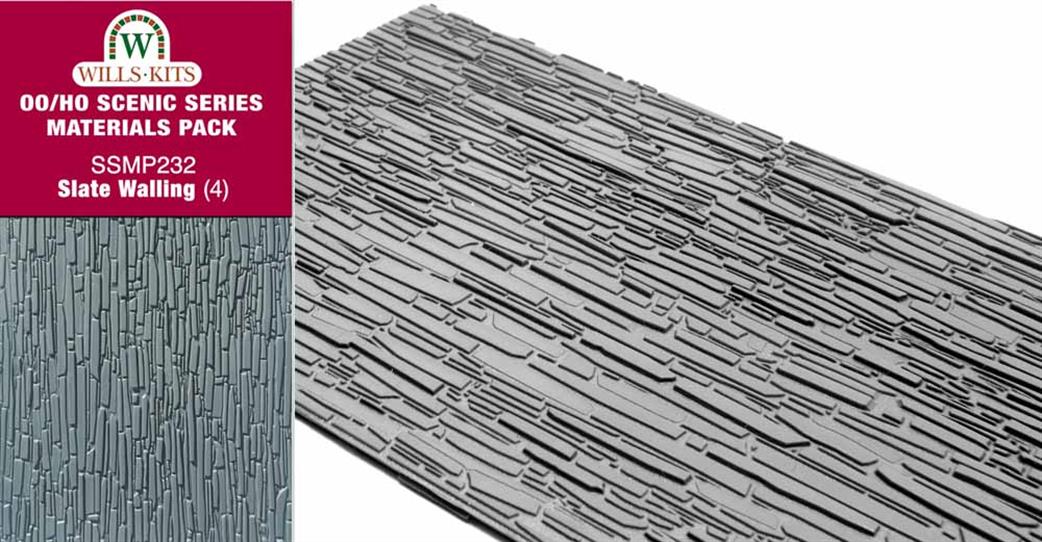 Wills Kits OO SSMP232 Slate Wall Embossed Plastic Sheet Building Pack