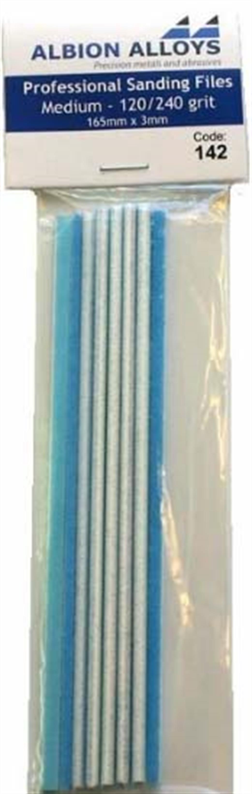 Albion Alloys  142 Sanding Files 3mm Wide Medium 120/240