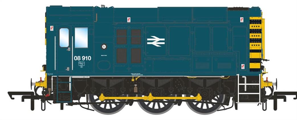 Accurascale OO ACC3192 Class 08 BR Blue Wasp Stripes 08910 Diesel Shunter Locomotive