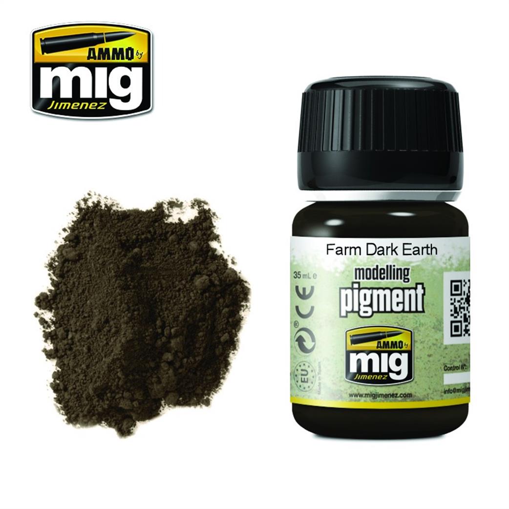 Ammo of Mig Jimenez  A.MIG-3027 Farm Dark Earth Weathering Pigment 35ml