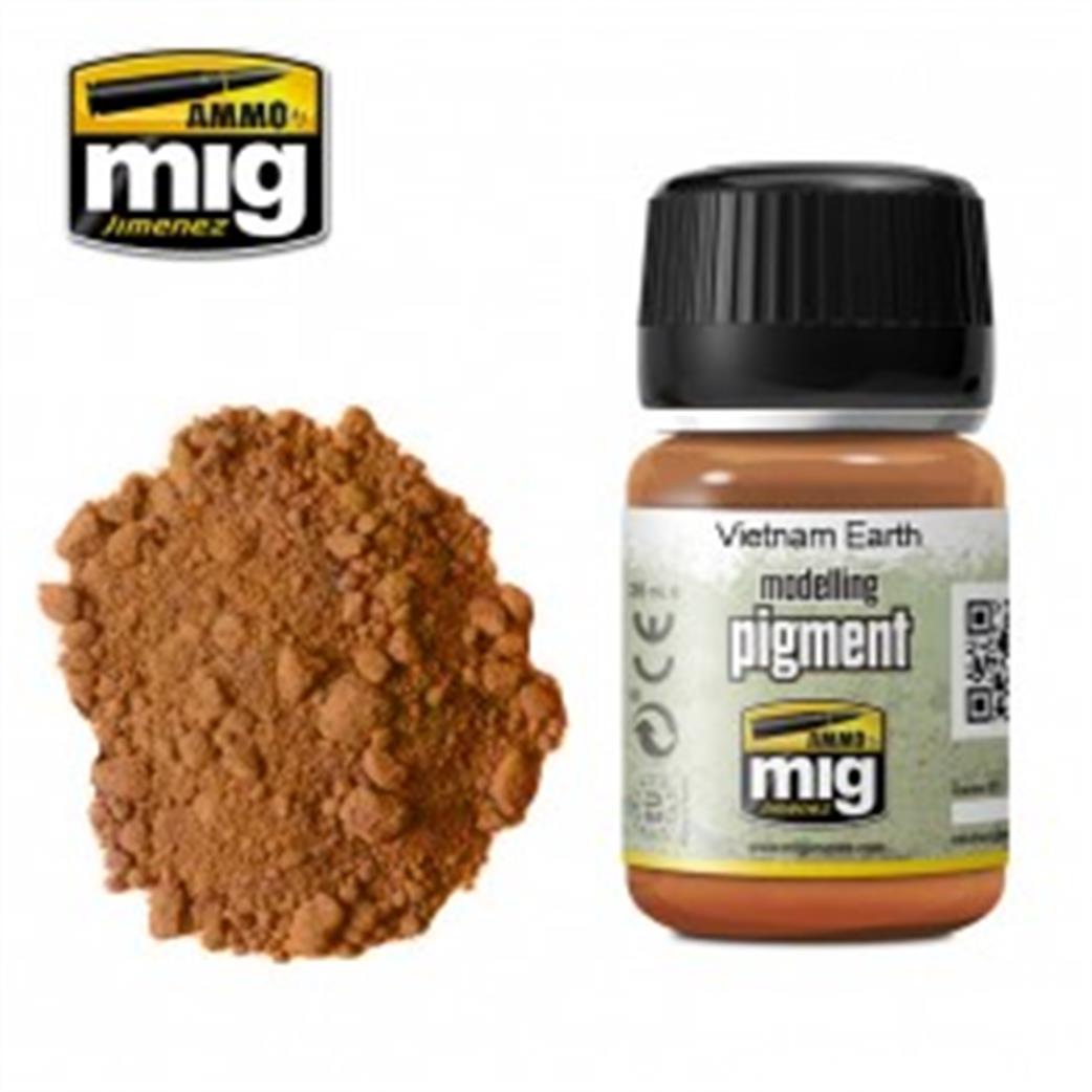 Ammo of Mig Jimenez  A.MIG-3022 Vietnam Earth Weathering Pigment 35ml Jar