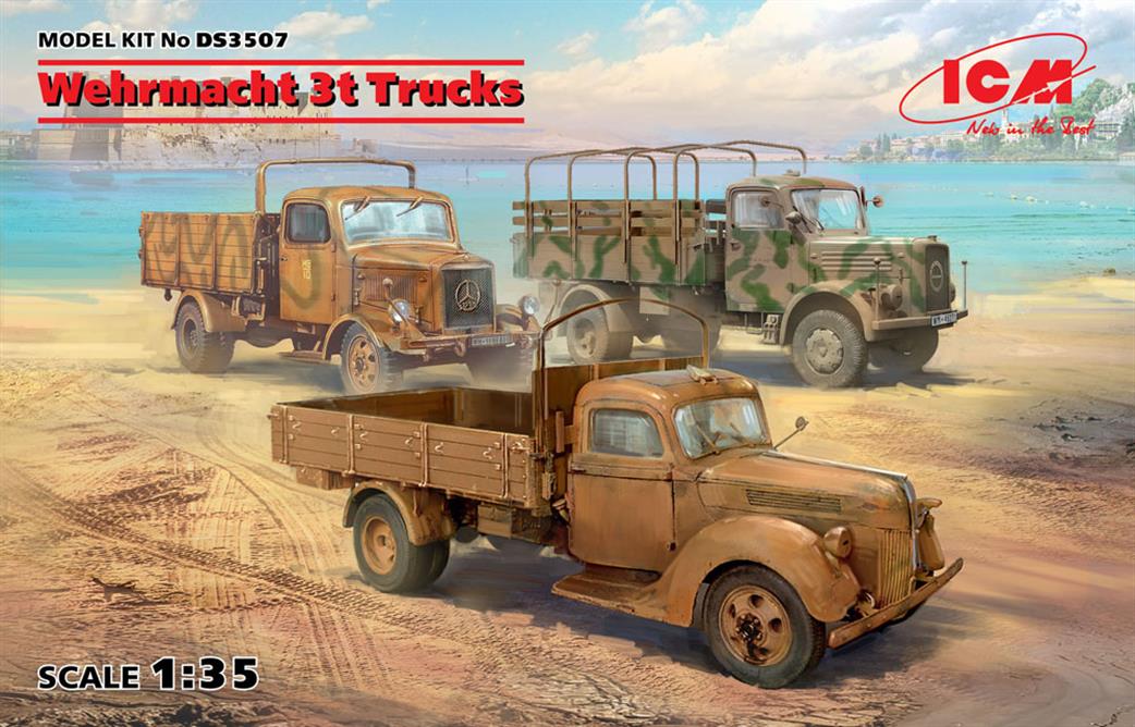 ICM 1/35 DS3507 Wehrmacht 3t Trucks, V3000S, KHD S3000, L3000S (Set of 3)