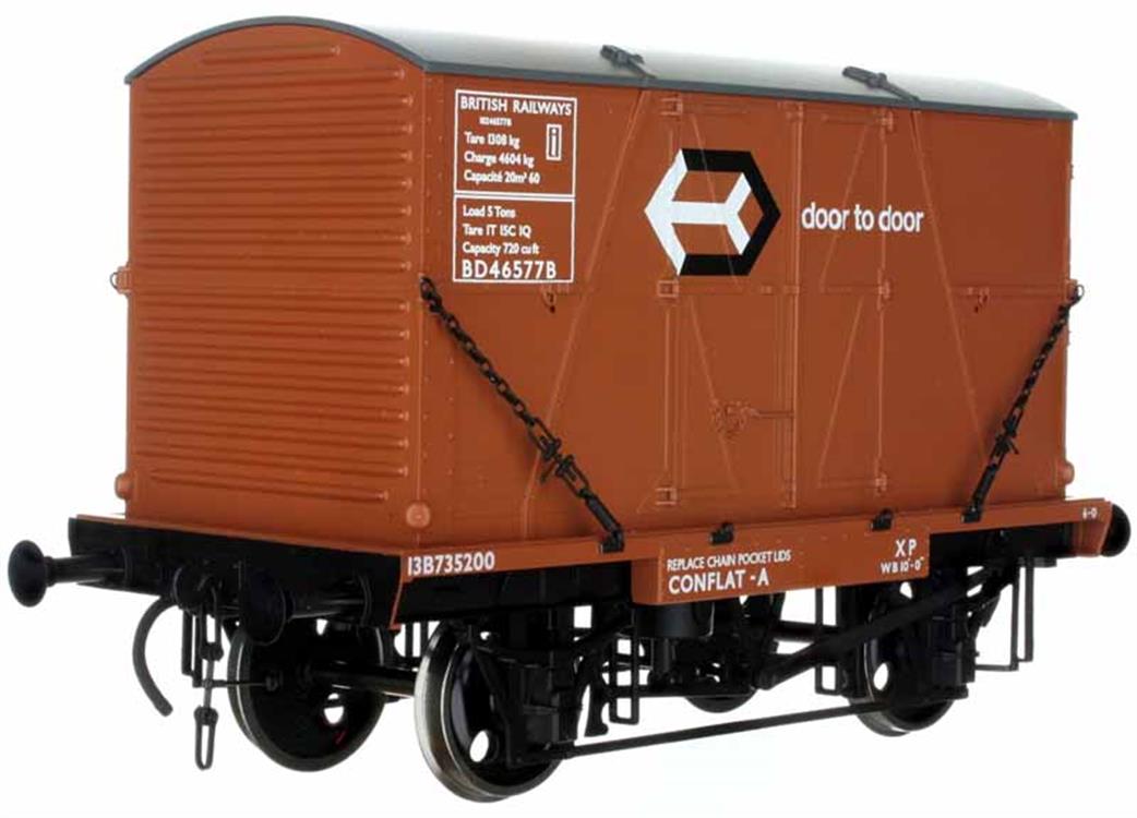 Dapol O Gauge 7F-037-005 BR Conflat A B735364 with BD Container 47324B Bauxite Door to Door