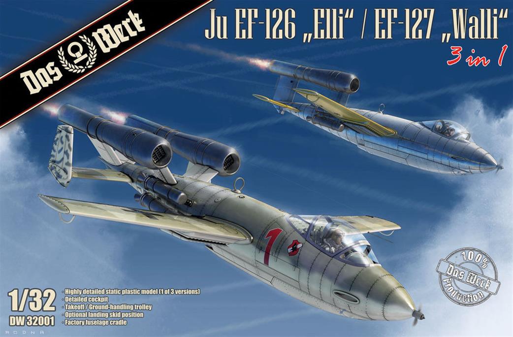 Das Werk 1/32 32001 Ju EF-126 Elli/EF-127 Walli German Jet Fighter WW2 Plastic Kit