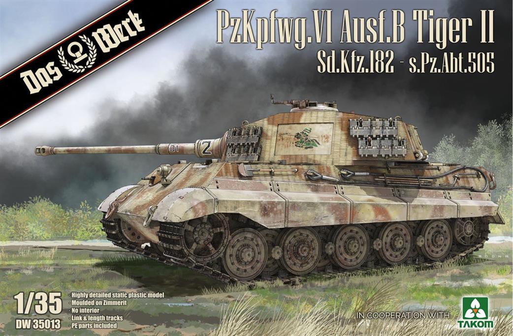 Das Werk 1/35 35013 Pzkpfwg.V1 Ausf B Tiger 2 German WW2 Tank Plastic Kit