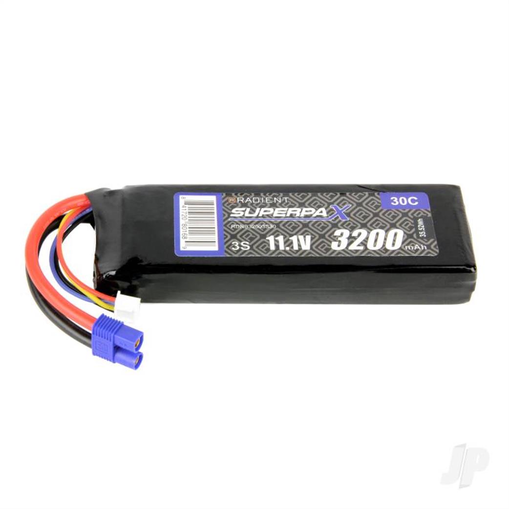 Radient  RDNB32003S30H 11.1v 3200mah 30c Lipo Battery EC3