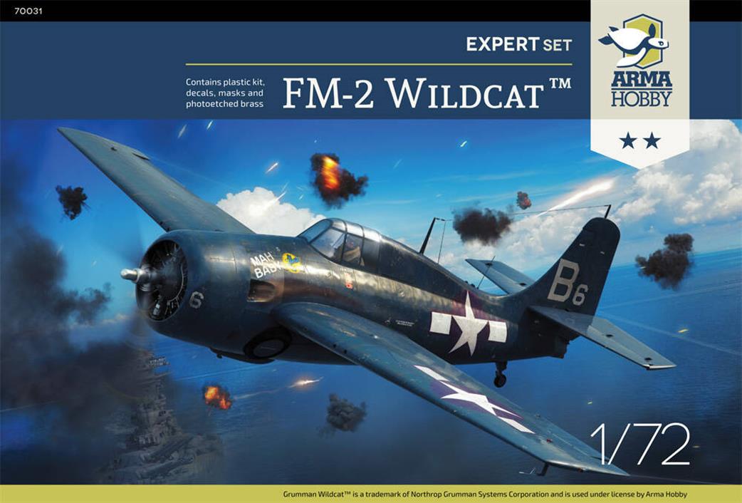 Arma Hobby 1/72 70031 FM-2 Wildcat US Navy Fighter Plastic Kit Expert Set