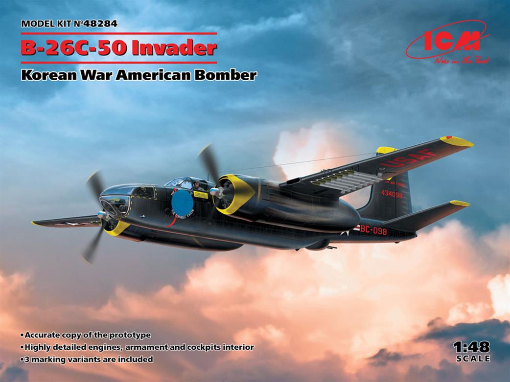 ICM 1/48 48284 Douglas A26-50C Invader Aircraft Korean War Plastic Kit