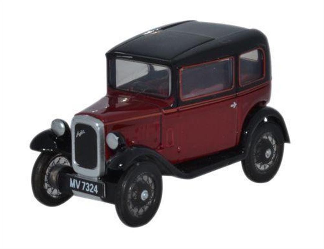 Oxford Diecast 1/76 76ASS003 Austin Seven Saloon Maroon