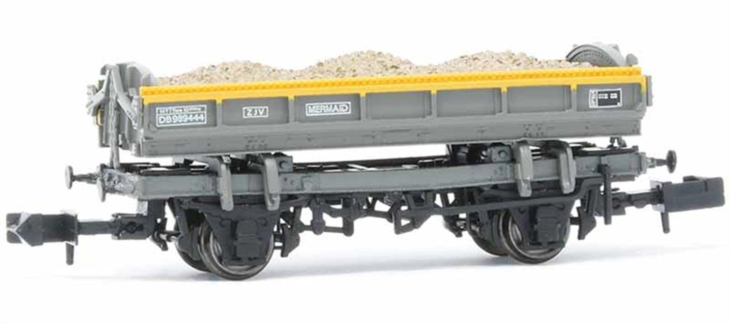 EFE Rail N Gauge E87514 BR Mermaid Side Tipping Ballast Wagon Engineers Grey & Yellow