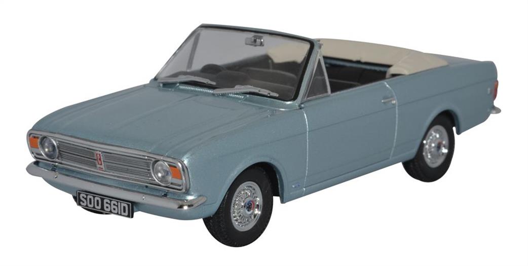 Oxford Diecast 1/43 43CCC001B Ford Cortina MkII Crayford Convertible Blue Mink Roof Down