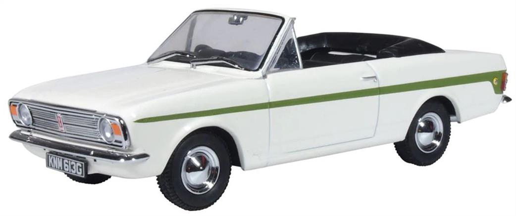 Oxford Diecast 1/43 43CCC002 Ford Cortina MkII Crayford Convertible Ermine White/Green