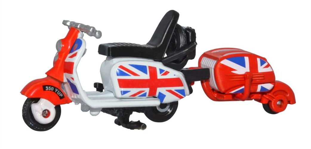 Oxford Diecast 1/76 76SC002 Scooter & Trailer Union Jack