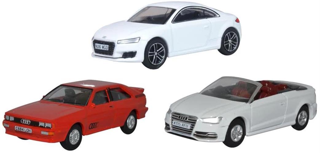 Oxford Diecast 1/76 76SET68 3 Piece Audi Set