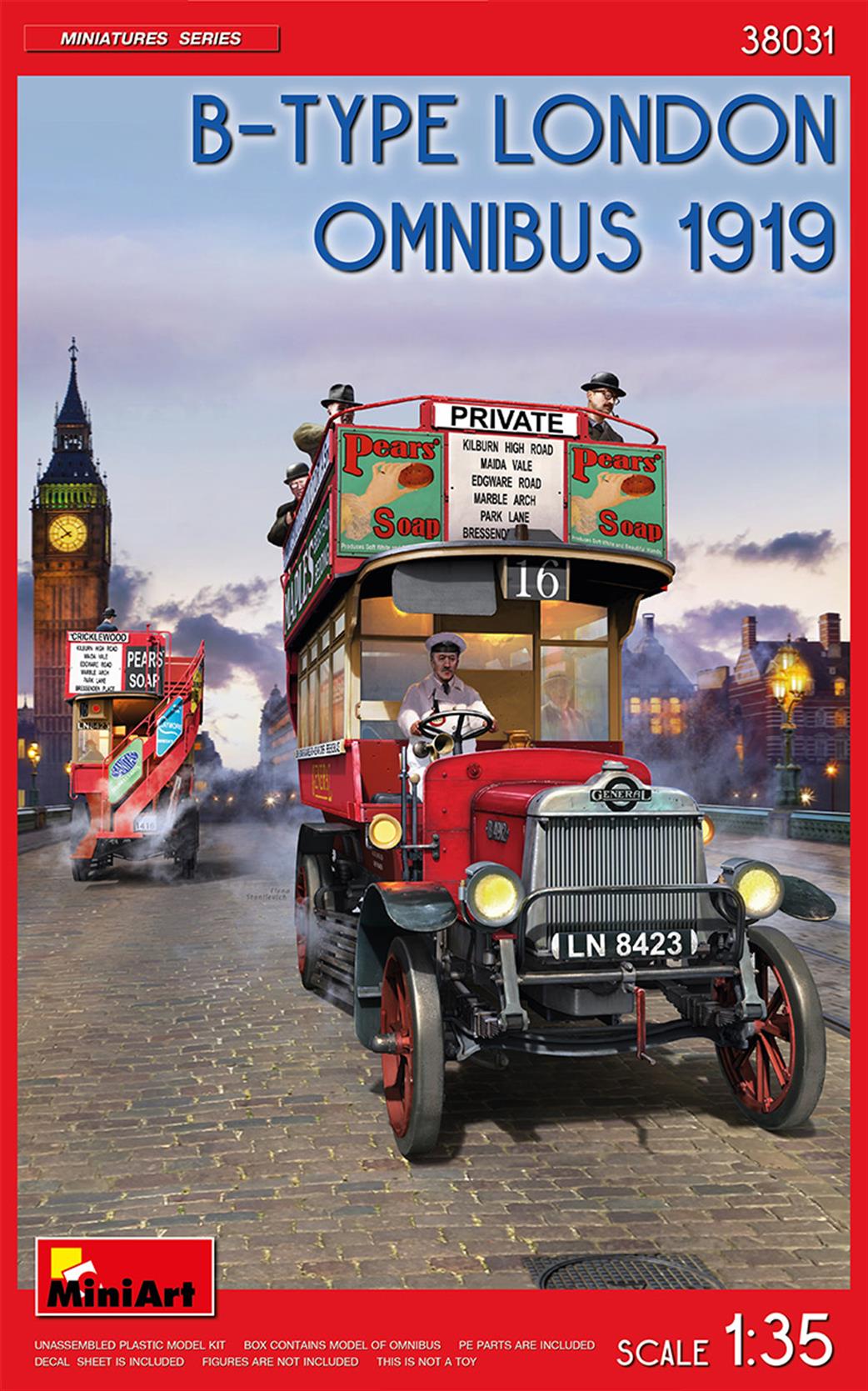 MiniArt 1/35 38031 B-Type London Omnibus 1919 Plastic Kit