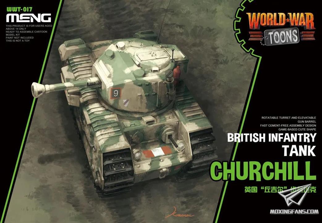 Meng WWT-017 World War Toon Churchill British Infantry Tank Kit