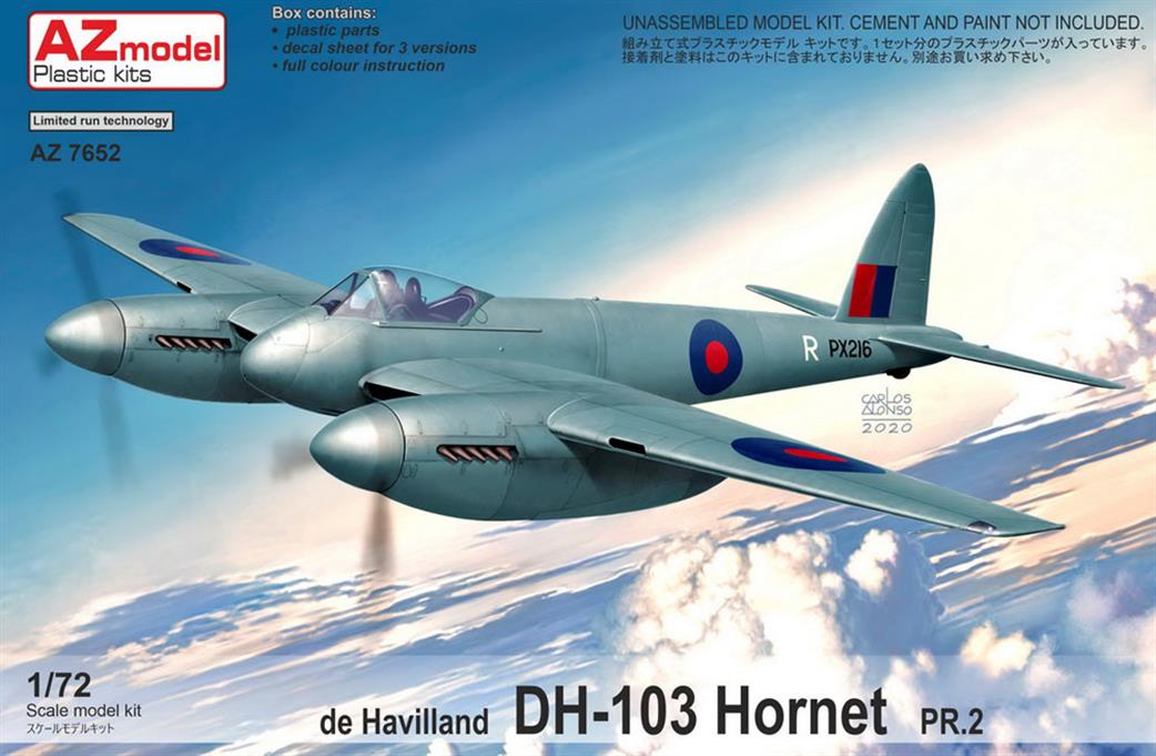 AZ Model 1/72 7652 de Havilland DH-103 Hornet PR2 Plastic Kit