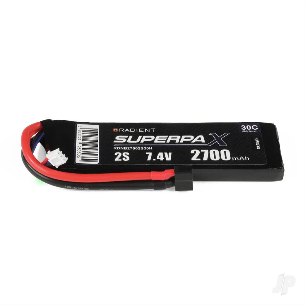 Radient  RDNB27002S30H 7.4v 2700mah 30C Lipo Battery w/Deans Connector