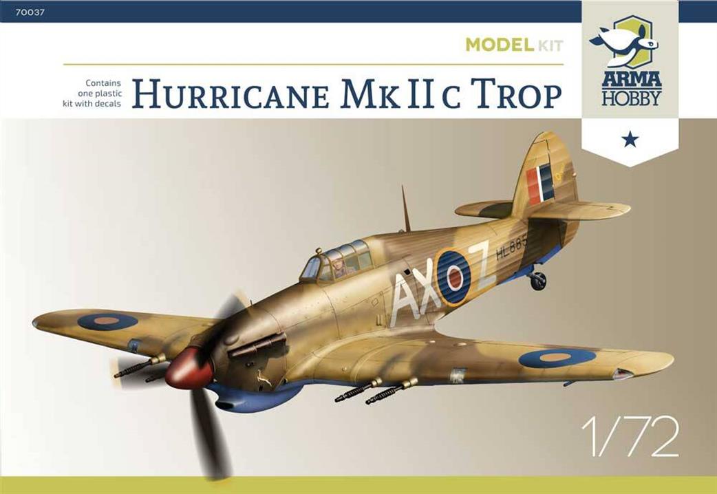 Arma Hobby 1/72 70037 Hurricane Mk11C Tropical RAF WW2 Junior Version Plastic Kit