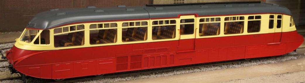 Dapol O Gauge 7D-011-005 BR (W) Streamlined Diesel Railcar W8W Carmine & Cream