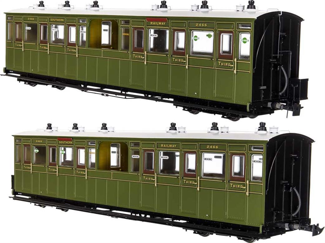 Dapol Lionheart Trains O-16.5 LHT-7NP-002 SR 2466 Lynton & Barnstaple Rly Open Third Class Coach Southern Green 1924-1935