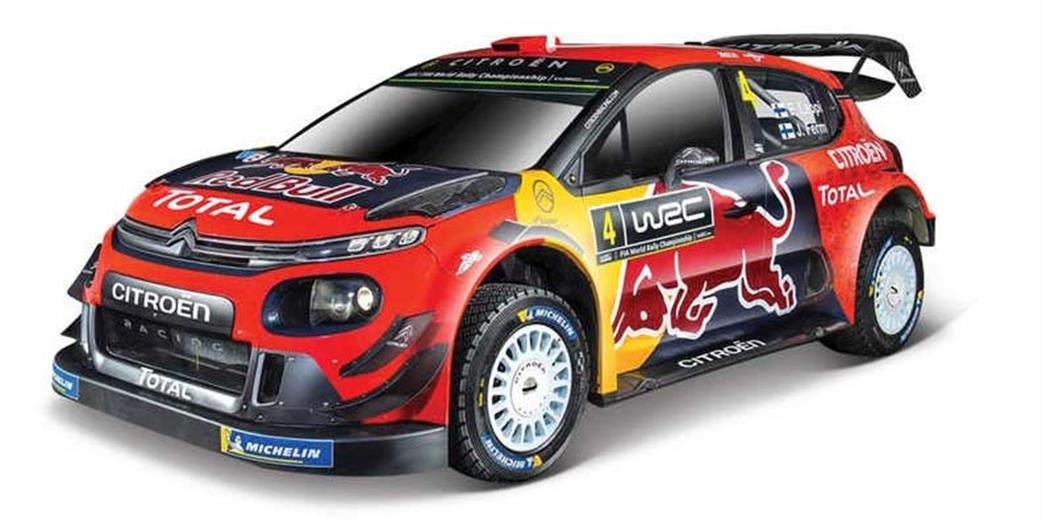 Burago 1/32 B18-41053 Citroen C3 WRC 2019 Monte Carlo Rally Diecast Model