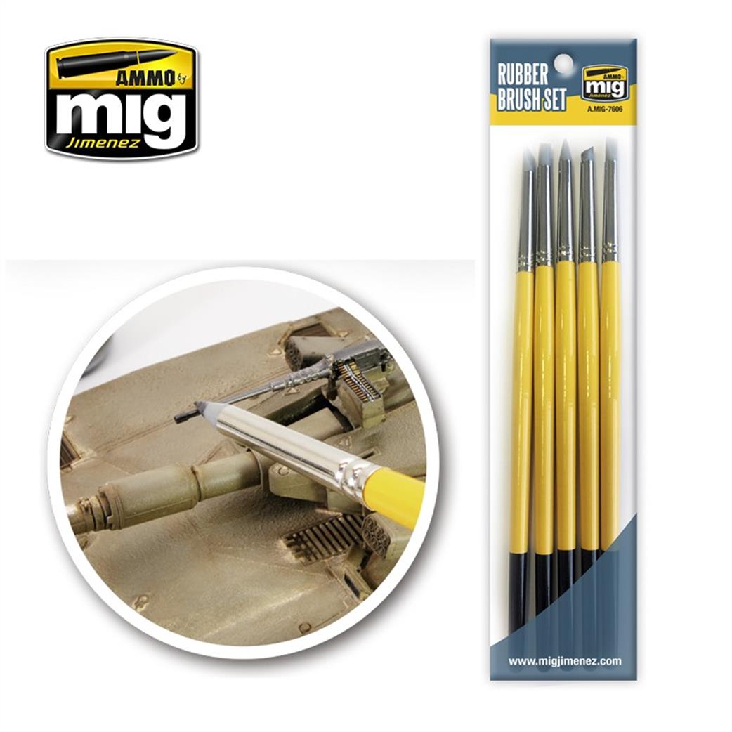 Ammo of Mig Jimenez  A.MIG-7606 Rubber Brush Set