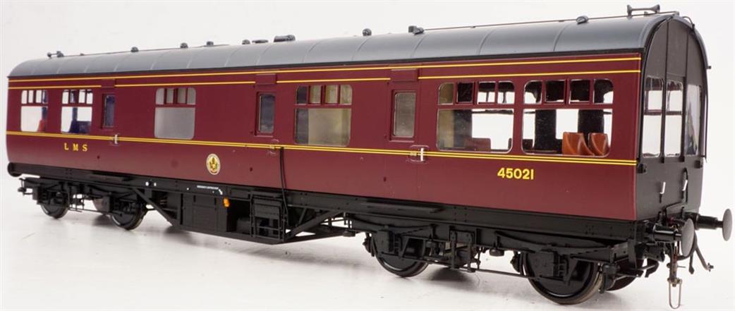 Heljan O Gauge 9100 50ft LMS Inspection Saloon LMS Lined Crimson Black Ends