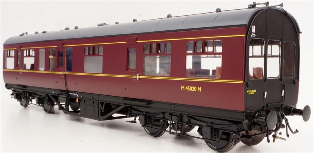 Heljan O Gauge 9102 50ft LMS Inspection Saloon BR Lined Maroon Black Ends