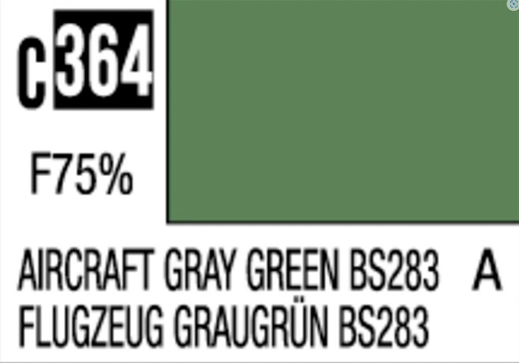 Gunze Sangyo  C364 Mr Color Lacquer Aircraft Grey Green  10ml Glass Bottle