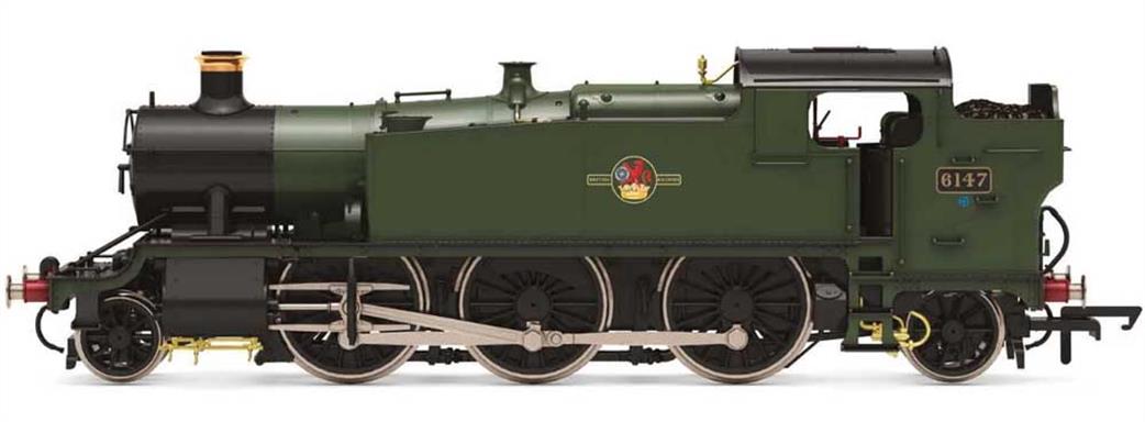 Hornby OO R3850 BR 6147 ex-GWR 61xx Class Large Prairie 2-6-2T BR Plain Green Late Crest