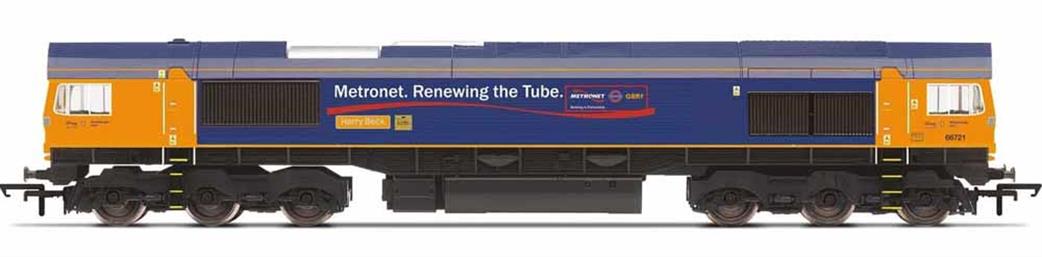 Hornby OO R30021 GBRf 66721 Harry Beck Class 66 Diesel Locomotive GBRf Metronet Livery