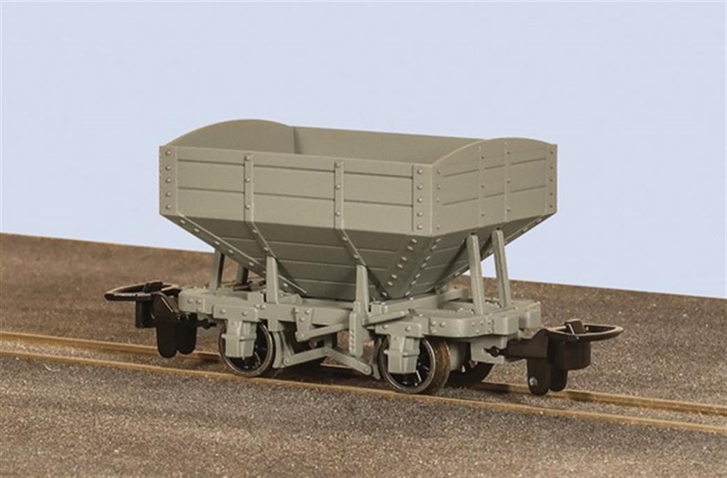 Peco OO9 GR-340UG 4 Wheel Ore Hopper Wagon Snailbeach District Railway Plain Grey