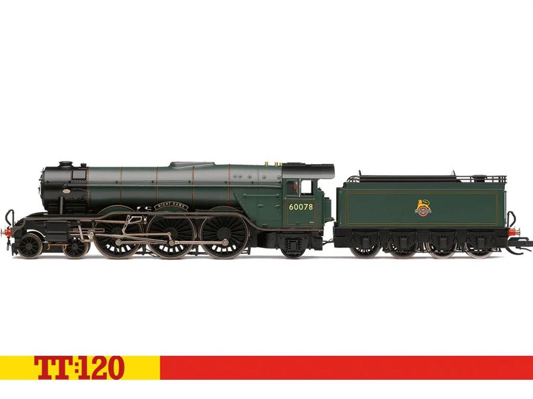 Hornby TT:120 TT3005M BR 60078 Night Hawk Gresley A3 Class 4-6-2 Pacific BR Lined Green Early Emblem