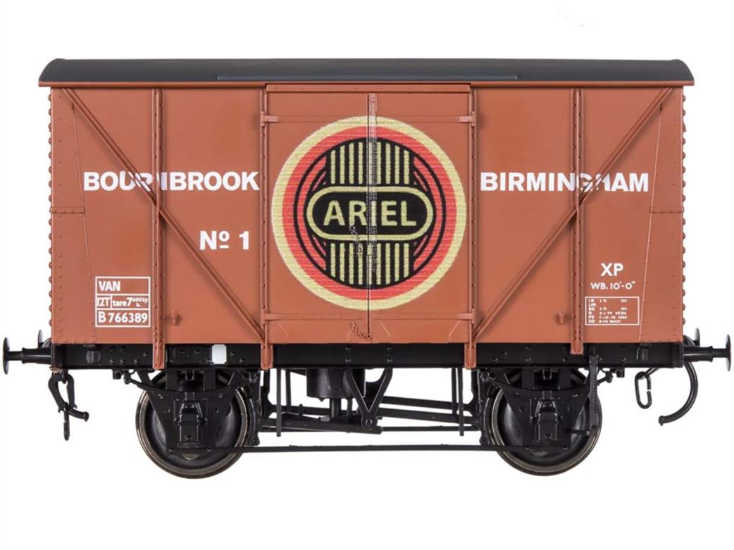 Dapol O Gauge 7F-056-028 BR Standard Plywood Body Ventilated Van Bauxite Ariel Motorcycles