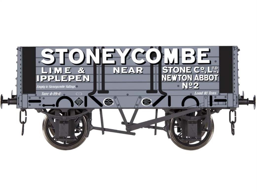 Dapol O Gauge 7F-052-014W Stoneycombe Lime & Stone Co Ipplepen Newton Abbot 5 Pank Open Wagon Weathered