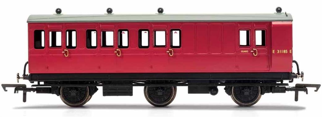 Hornby OO R40079 BR, 6 Wheel Coach, Brake 3rd Class, E31185 - Era 4