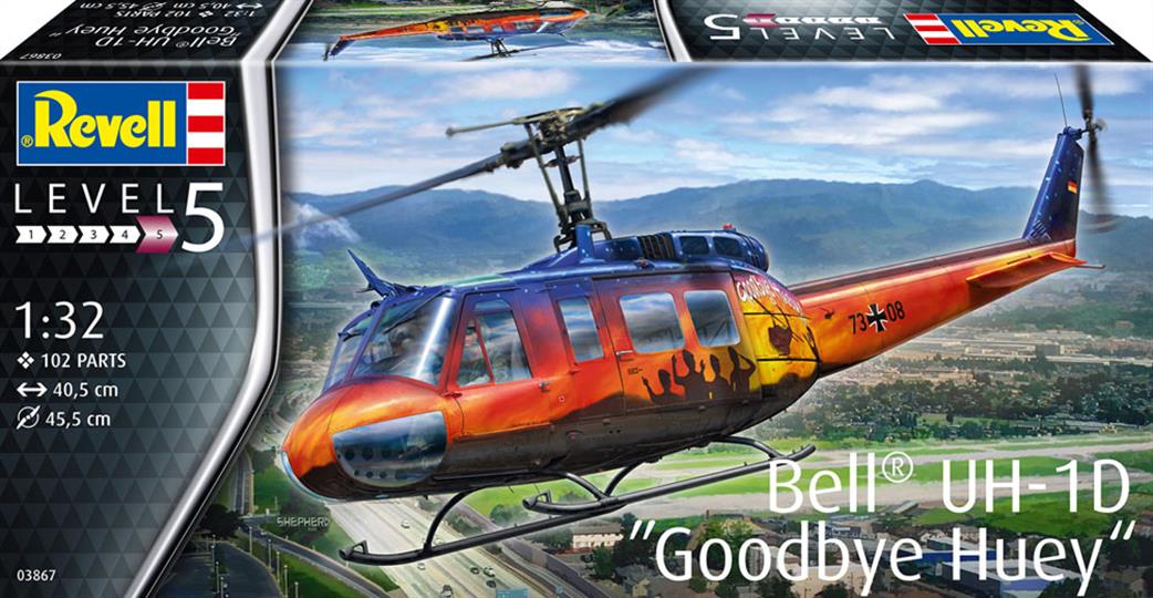 Revell 1/35 03867 Bell UH-1D Goodbye Huey Helicopter Kit Limited Edition