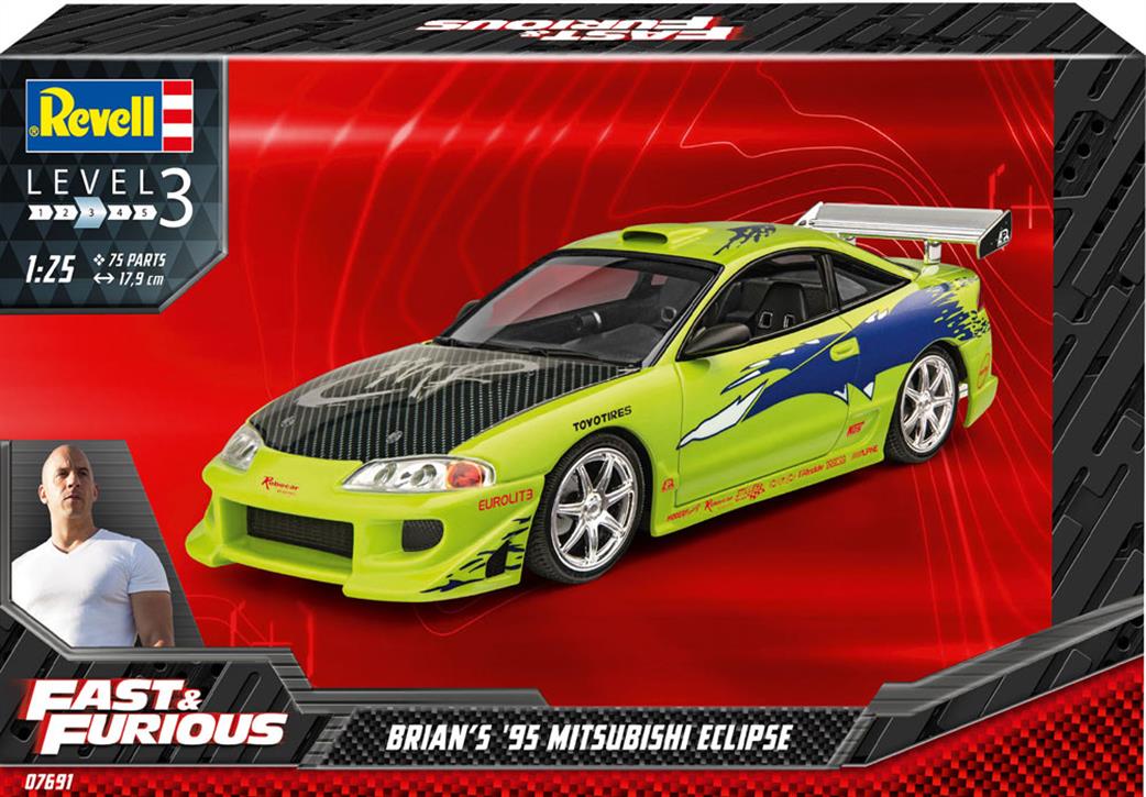 Revell 1/25 07691 Brian's 1995 Mitsubishi Eclipse Fast & Furious Car Kit