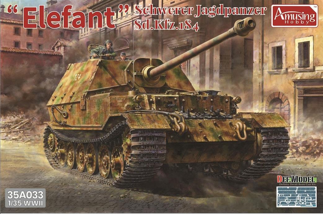 Amusing Hobby 1/35 35A033 Sd.Kfz.184 Elefant German WW2 SPG With Full Interior