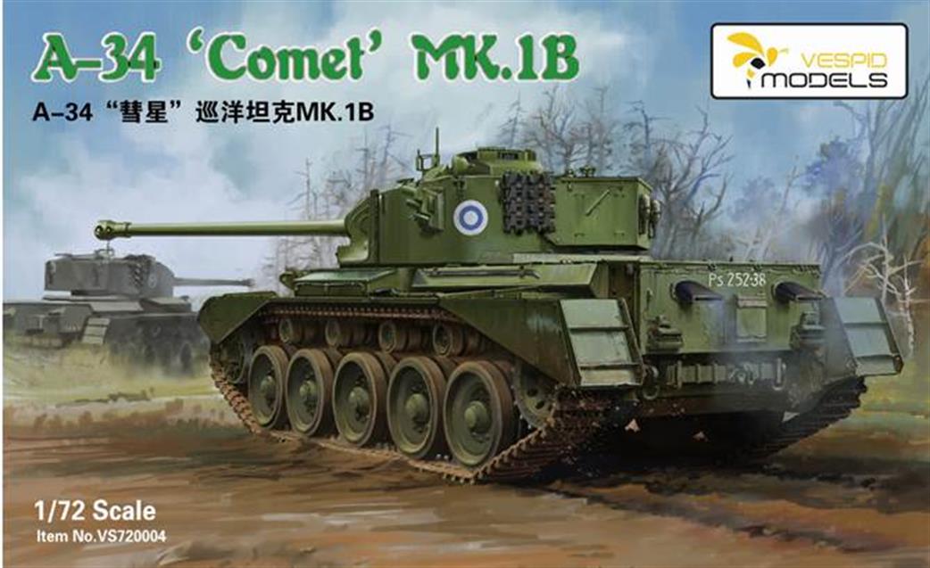 Vespid Models 1/72 VS720004 A-34 Comet Mk1b British Cruiser Tank kit