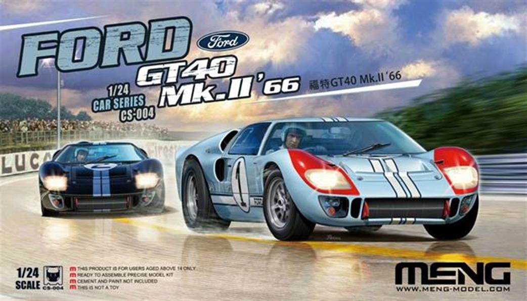 Meng 1/24 CS-004 Ford GT40 MKII 1966 Plastic Car Kit