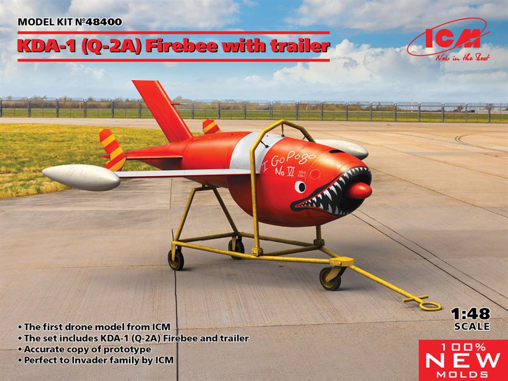 ICM 1/48 48400 KDA-1 (Q-2A) Firebee Drone With Trailer