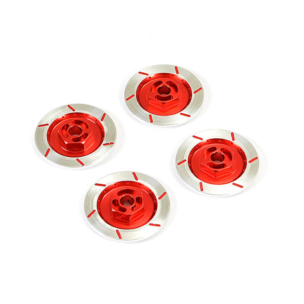 Fastrax  FAST2216AR Red Aluminium Disc Brake Wheel Hex Pack of 4