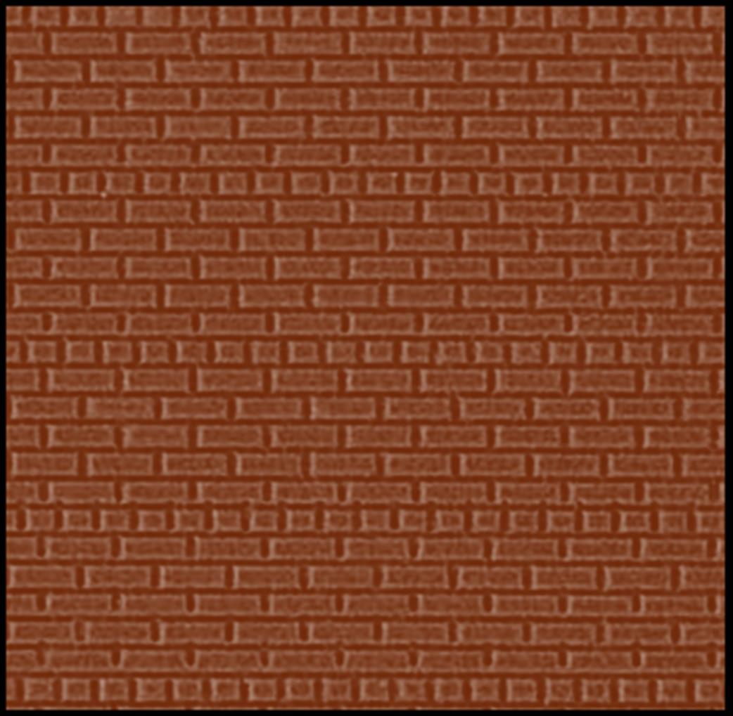 South Eastern Finecast OO FBS414B 4mm Scale American Bond Brick Embossed Styrene Sheet Red Brick