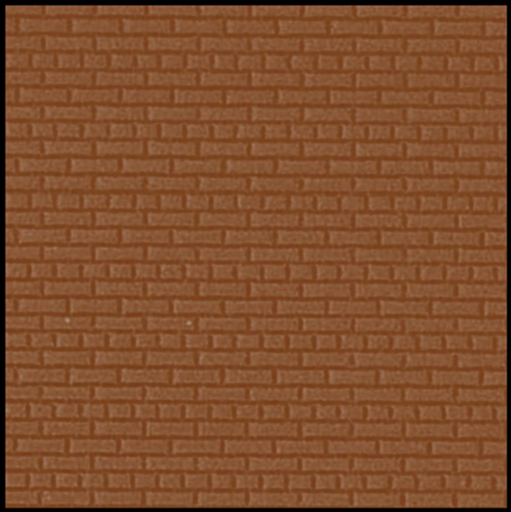 South Eastern Finecast OO FBS423B 4mm Scale English Garden Wall Bond Embossed Styrene Sheet Red Brick