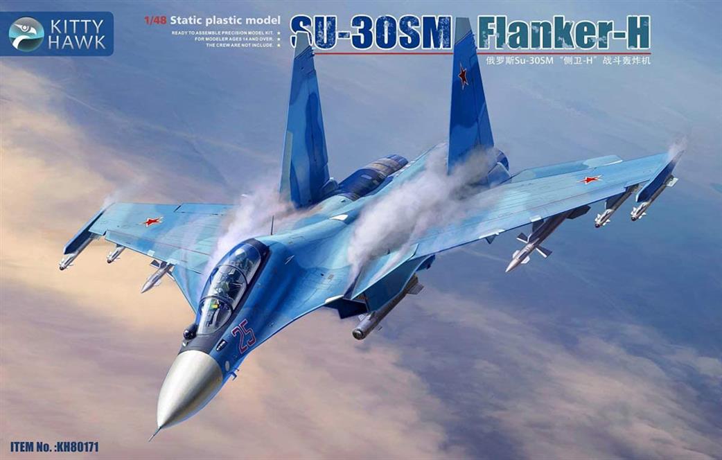 Kitty Hawk 1/48 KH80171 SU-30SM Flanker-H Jet Fighter Aircraft Kit