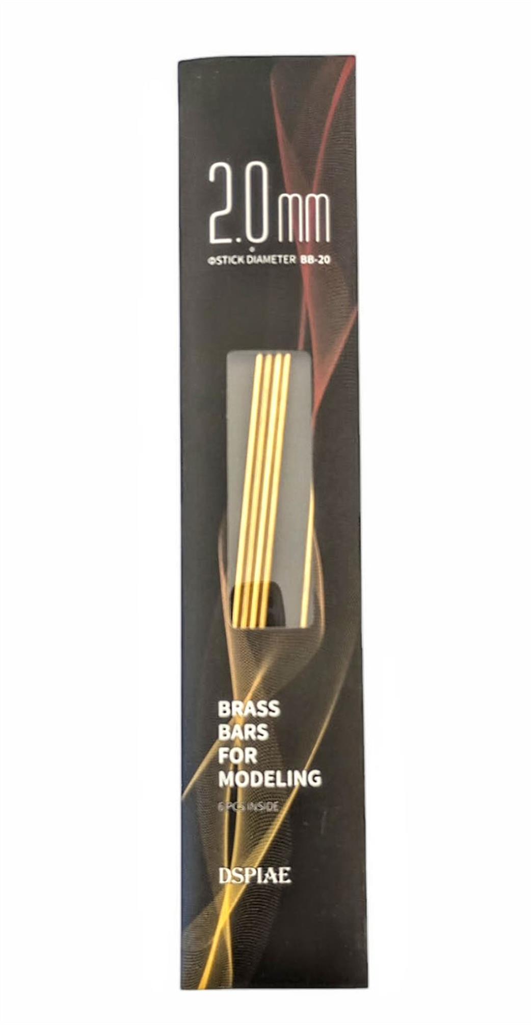 Dspiae  BB-25 2.5mm Brass Bars for Modelling Pack of 5