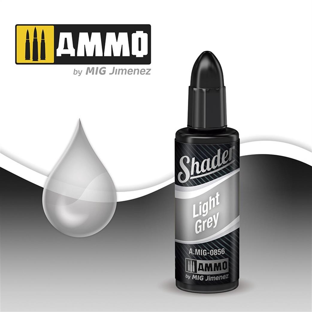 Ammo of Mig Jimenez  A.MIG-0856 Light Grey Shader 10ml Pot